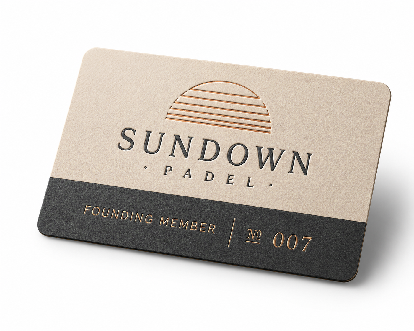 Sundown Padel founding member card